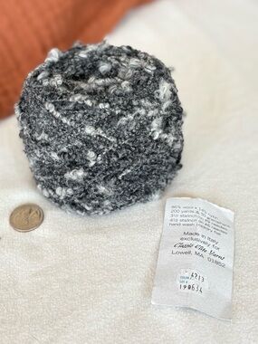 classic elite italian boucle wool yarn charcoal white heathered deadstock nwt